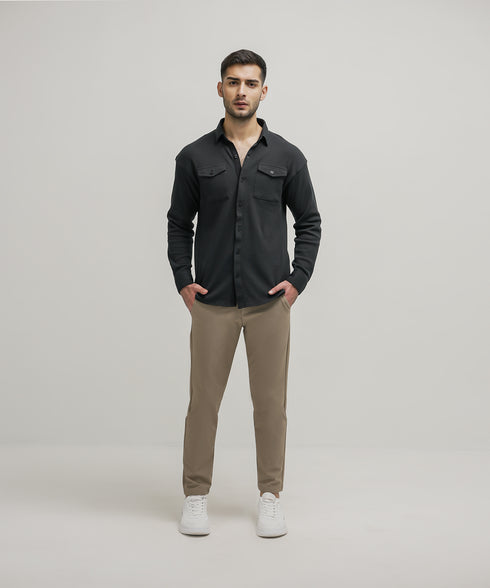 Men's Waffle Button Down Shirt